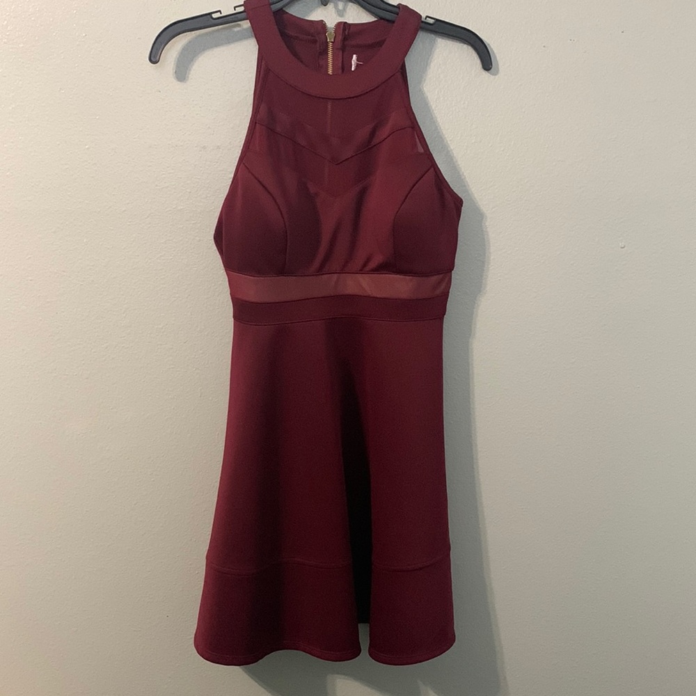 Maroon knee length dress